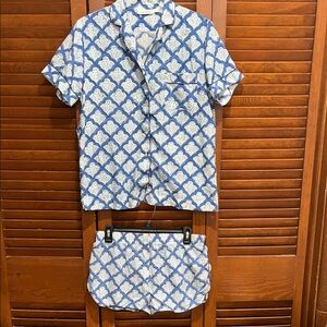Adorable Roller Rabbit Blue and White Pajama Set